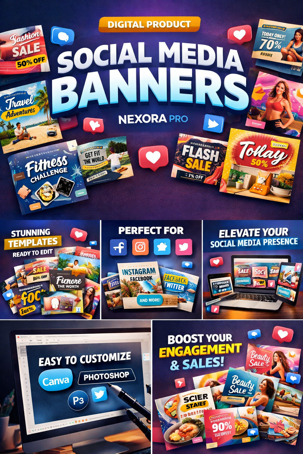 100+ Social Media Banner Templates – Boost Engagement & Sales Instantly