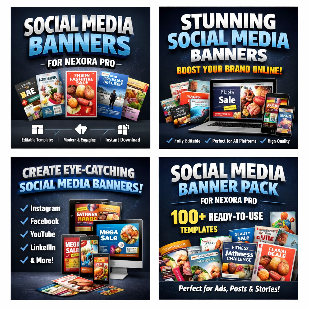 100+ Social Media Banner Templates – Boost Engagement & Sales Instantly